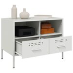 vidaXL Meubles TV 2 Pièces blanc 68x39x50 5 cm acier