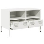 vidaXL Meuble TV blanc 68x39x43 5 cm acier laminé à froid