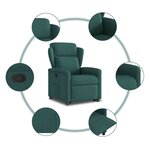 vidaXL Fauteuil inclinable vert foncé tissu