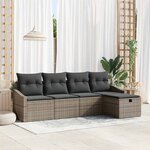 vidaXL Ensemble de canapé de jardin 5 Pièces Gris 233 x 117 x 85 cm