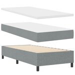 vidaXL Lit à ressorts avec matelas Gris clair 90 x 190 cm tissu