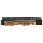 vidaXL Ensemble de canapés d'extérieur 9 pc Naturel et Anthracite