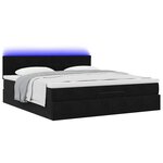 VidaXL Cadre de lit ottoman avec matelas noir 180x200 cm velours