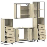vidaXL Ensemble de meubles de salle de bain 4 Pièces chêne sonoma