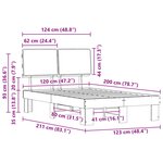 vidaXL Cadre de lit avec tête de lit rembourrée Gris clair