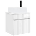 vidaXL Meuble de lavabo mural Blanc brillant 49 x 41 x 63 cm