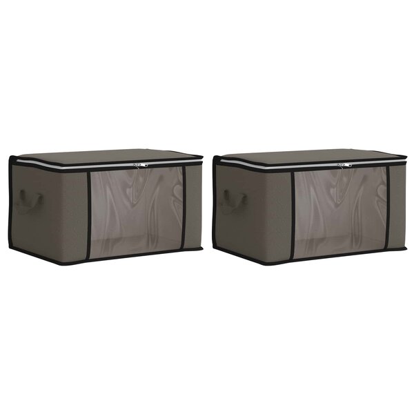 vidaXL Boîte de rangement avec fenêtre latérale transparente 2 pc Gris
