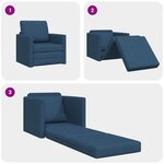 vidaXL Canapé-lit avec coussin Bleu 74 x 77 x 81 cm tissu