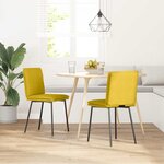 vidaXL Chaises à manger lot de 2 Jaune Velours
