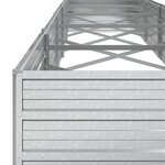vidaXL Lit surélevé de jardin 400x80x45 cm Acier galvanisé Argenté