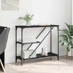 vidaXL Table console Chêne noir 88 5 x 30 x 75 cm Bois d'ingénierie