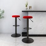 Vidaxl tabourets de bar 2 pcs rouge bordeaux velours