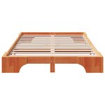 vidaXL Cadre de lit Marron cire 135 x 190 cm Bois massif en pin