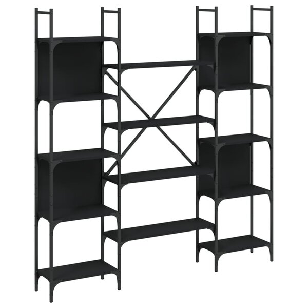 vidaXL Bibliothèque noir 155 5x24x166 5 cm bois d'ingénierie