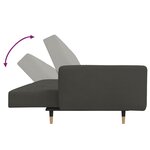 vidaXL Canapé-lit à 2 places avec deux oreillers Gris foncé Velours