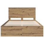 vidaXL Cadre de lit Chêne artisan 140 x 190 cm Bois de pin massif