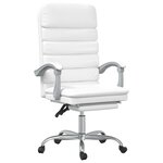 Fauteuil de massage inclinable de bureau informatique étude similicuir blanc 02_0025399