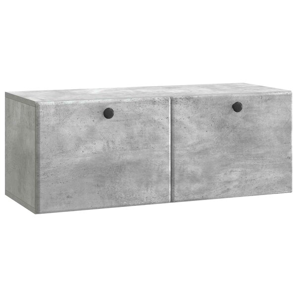 vidaXL Meuble TV mural 78 5 x 31 x 30 cm Gris béton Bois d'ingénierie