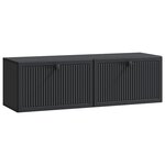 vidaXL Meuble TV mural Noir 98 x 31 x 30 cm Bois d'ingénierie