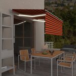 vidaXL Auvent rétractable manuel store LED 3 5x2 5 m Orange et marron