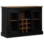 vidaXL Buffet HALDEN 2 portes coulissantes noir 112x40x80 cm