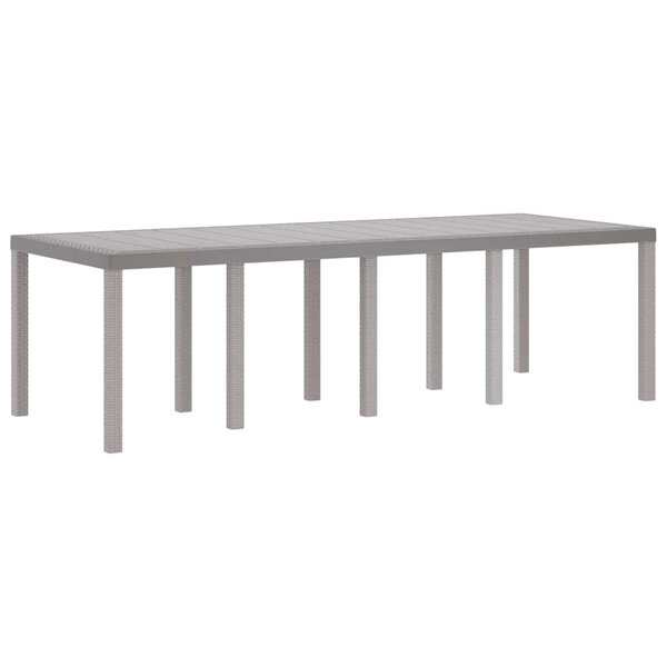 vidaXL Table de jardin pour repas Gris clair 250 x 100 x 73 cm