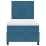 Lit à ressort avec matelas vidaXL Bleu foncé 100x200 cm Velours
