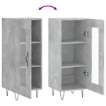vidaXL Buffet Gris béton 34 5x34x90 cm Bois d'ingénierie