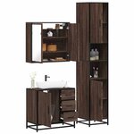 vidaXL Ensemble de meubles de salle de bain 3 Pièces Chêne marron