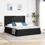 vidaXL Lit de Rangement Noir 200 x 200 cm Cuir synthétique
