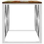 vidaXL Table basse acier inoxydable et bois massif de récupération