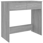 Bureau table poste de travail meuble d'ordinateur informatique étude sonoma 80 x 40 x 75 cm bois d'ingénierie gris 02_0023963
