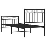 vidaXL Cadre de lit métal sans matelas avec pied de lit noir 80x200 cm