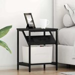vidaXL Table de chevet 2 Pièces Chêne noir 38 x 30 x 48 cm