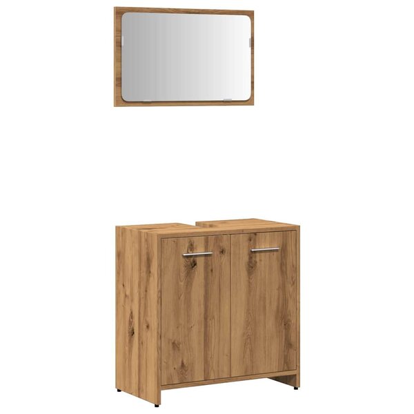 vidaXL Armoire de salle de bain avec miroir chêne artisanal