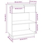 vidaXL Armoire console 60x34x75 cm Bois de pin solide