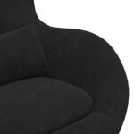 vidaXL Fauteuil œuf Noir Velours