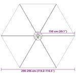vidaXL Tissu de remplacement de parasol d'extérieur Terre cuite 300 cm