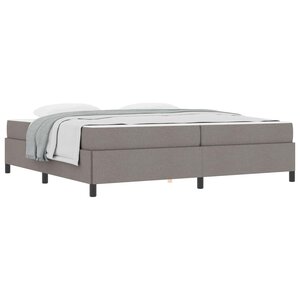 vidaXL Lit à ressorts Taupe 200 x 200 cm tissu