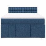vidaXL Sommier à lattes de lit avec matelas Bleu 140x190 cm Tissu