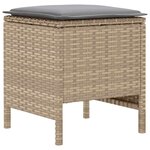 vidaXL Ensembles de meubles 7 Pièces Beige et Gris clair Rotin PE