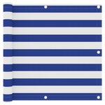 vidaXL Écran de balcon Blanc et bleu 90x400 cm Tissu Oxford