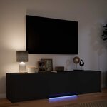 vidaXL Meuble TV avec LED Noir 165 x 34 x 40 cm Bois d’ingénierie