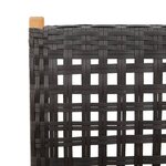 vidaXL Ensemble à manger de jardin 7 Pièces noir rotin et bois massif