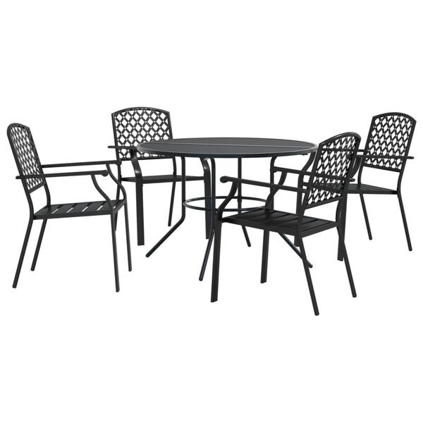 vidaXL Ensemble de chaises de jardin empilables 5 Pièces anthracite