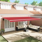 vidaXL Auvent Rétractable Rouge 600 × 300 cm Polyester et métal