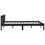 vidaXL Cadre de lit sans matelas noir bois massif