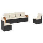 vidaXL Salon de jardin 6 Pièces avec coussins noir résine tressée