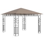 vidaXL Tonnelle avec moustiquaire et lumières Led 3x3x2 73 m Taupe