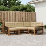 vidaXL Ensemble de canapés d'extérieur 4 pc Naturel et Beige